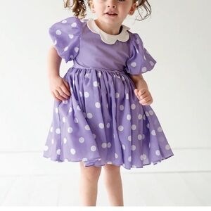Taylor Joelle Girl’s Purple Polka Dot Dress sz 5